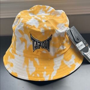 Tapout Yellow & White Tie-Dye Bucket Hat with Embroidered Logo NWT